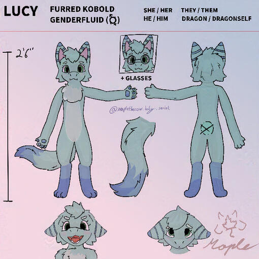 Refsheet Commission of a furred Kobold